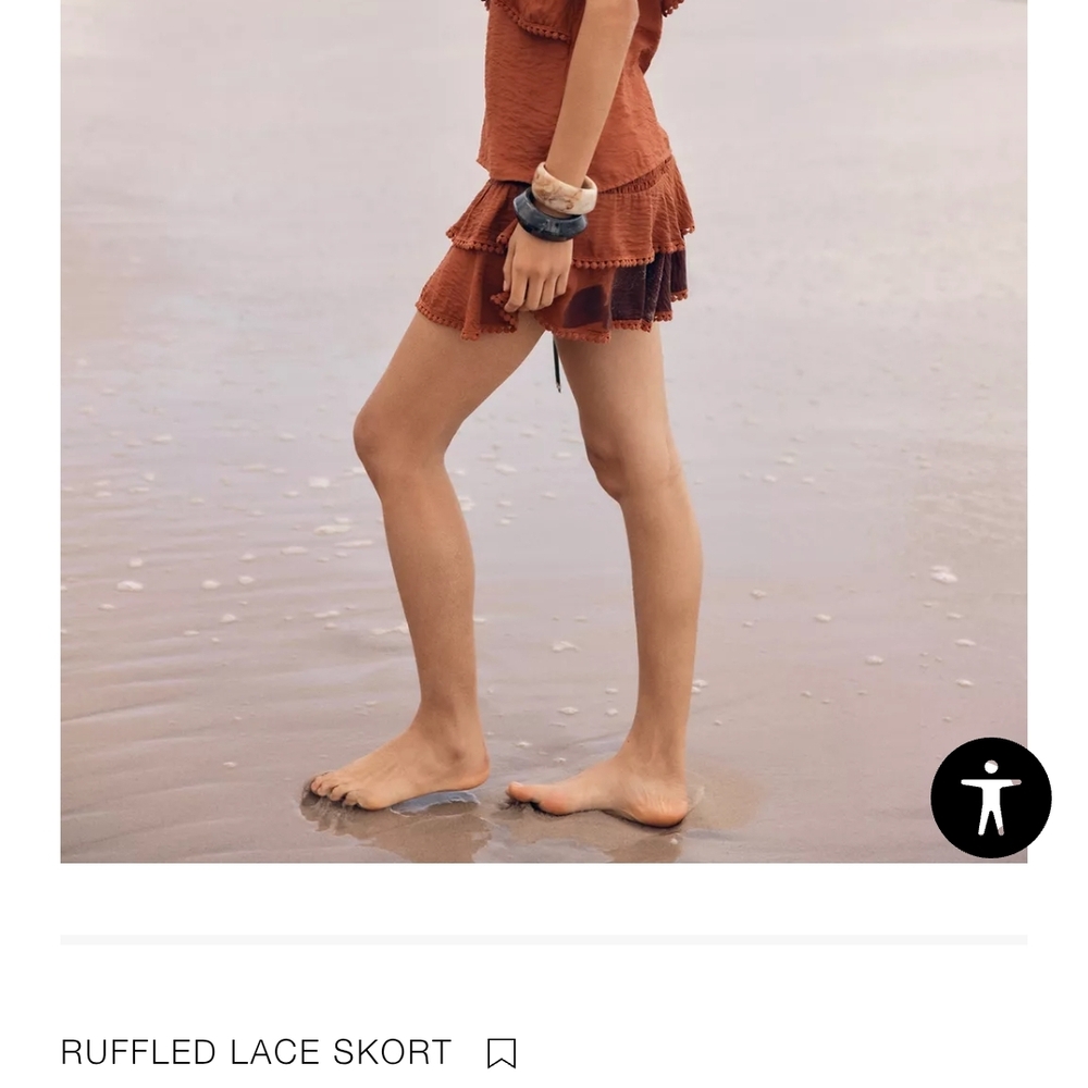 Zara Terracotta Mini Skirt with Tiered Ruffles - Picture 6 of 9